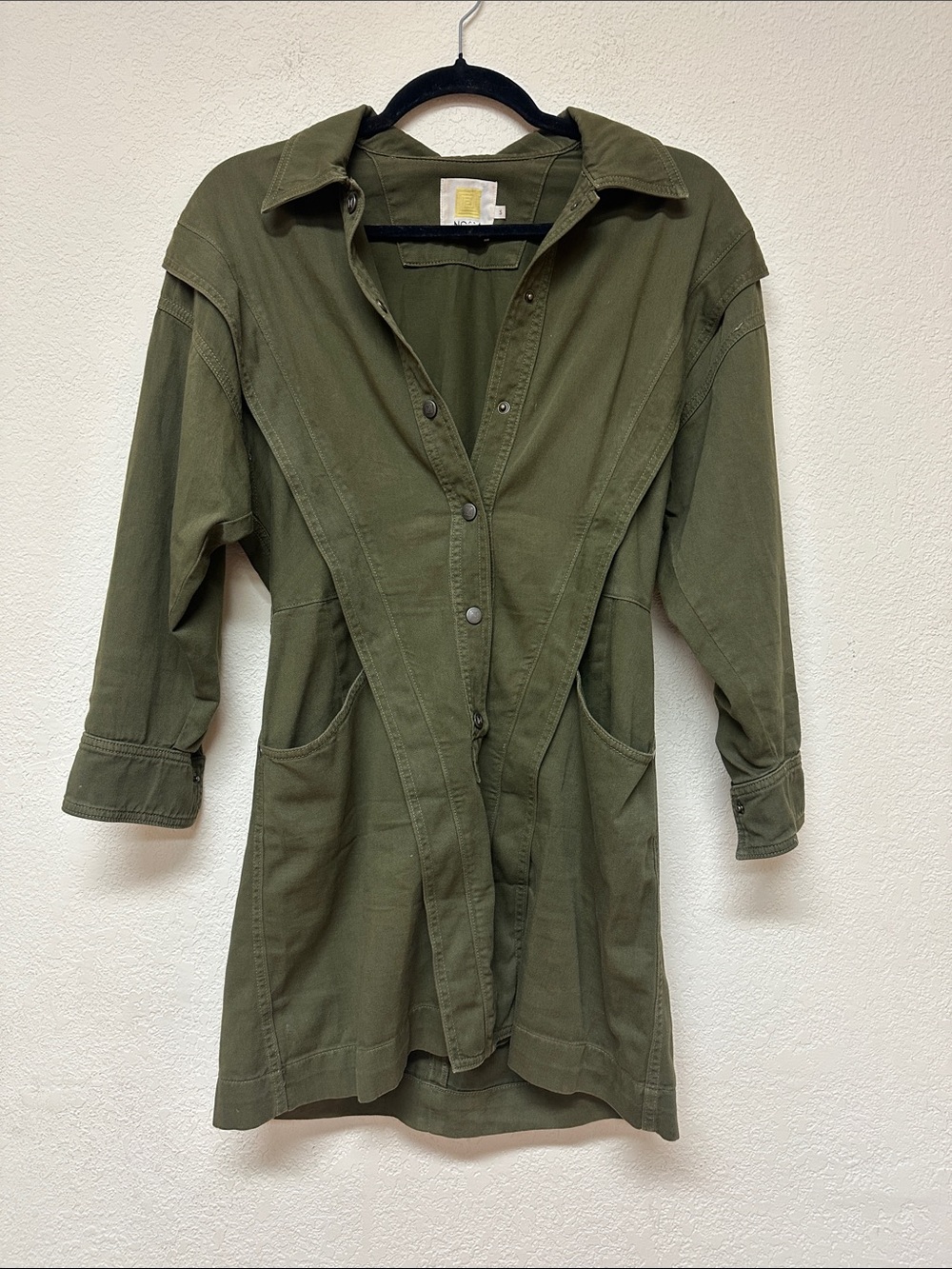 Noam womans Olive Utility mini dress size S